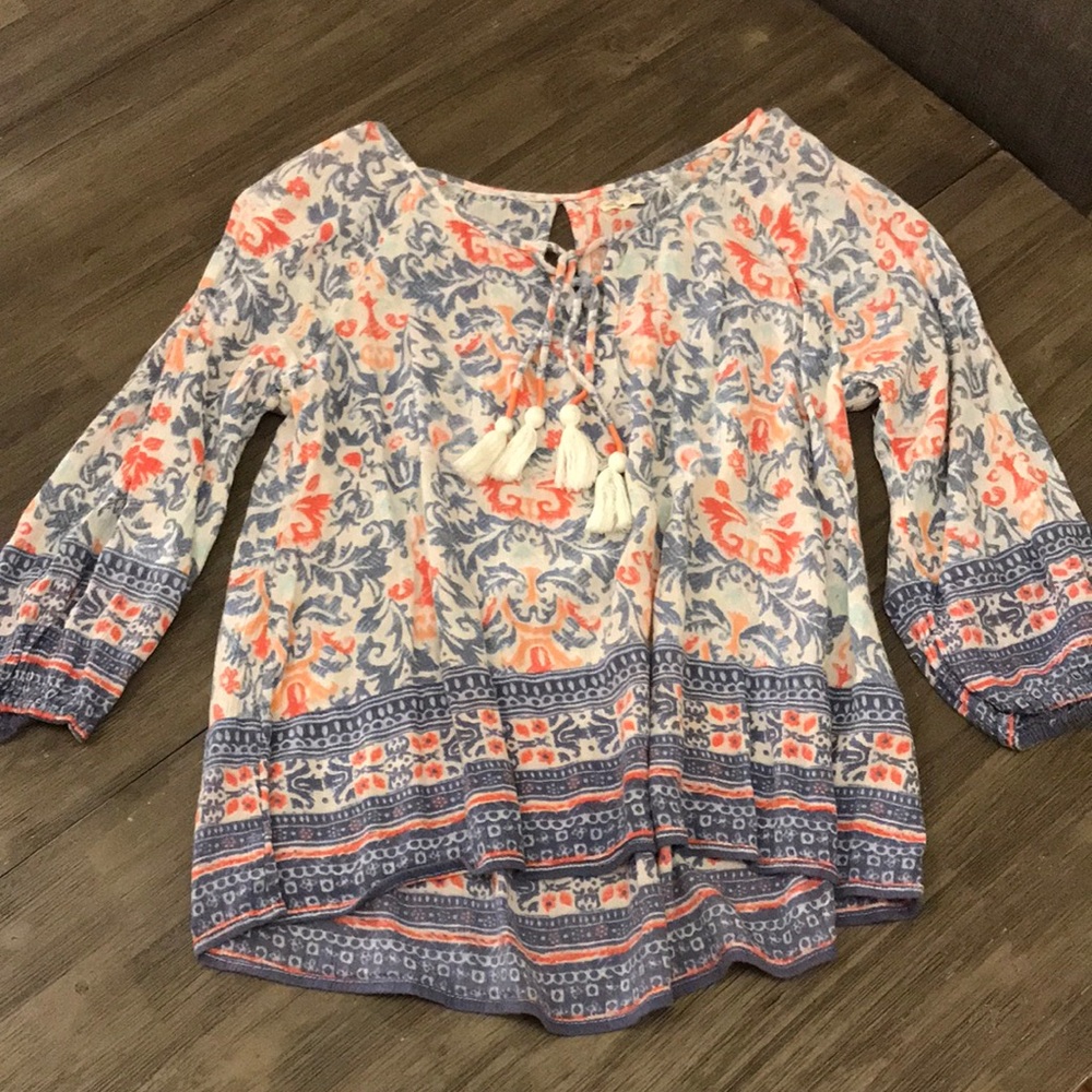 Hollister Printed Quarter-Length Top Size Small